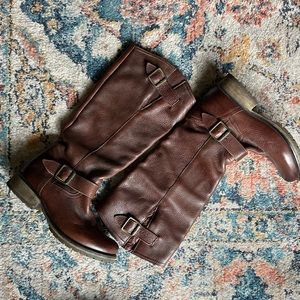Steve Madden Fairmont Brown Leather Boots, Size 6.5M